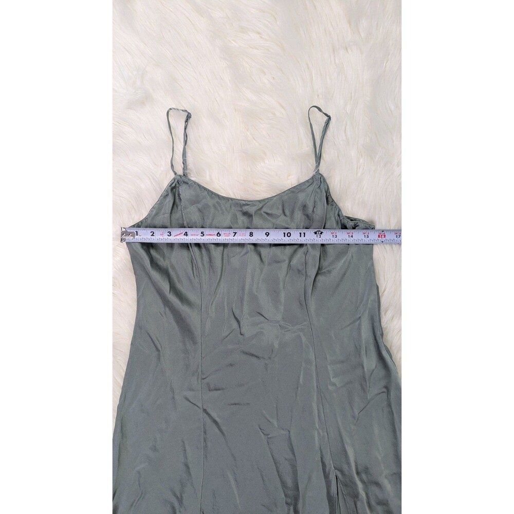 Victoria's Secret Womens Large Sage Green 100% Silk Slip Dress Romantic Luxury - Picture 3 of 9